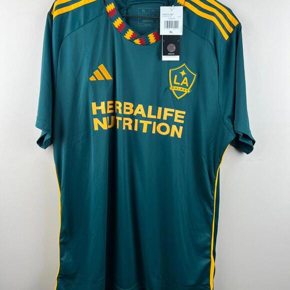 Adidas LA Galaxy 2024 Away Jersey Men's XL Green Yellow Slim Fit Herbalife MLS - Picture 1 of 7